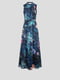 Платье синее с цветочным принтом | 5519935 | фото 5