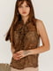 Блуза коричневая в принт | 5525489 | фото 3