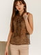 Блуза коричневая в принт | 5525489 | фото 4