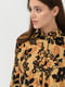 Блуза коричневая в цветочный принт | 5515522 | фото 3