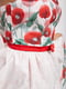 Платье бело-красного цвета в цветочный принт | 5530699 | фото 4