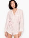 Комбинезон пижамный бело-розовый в полоску | 5534917