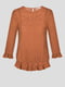 Блуза теракотового кольору з перфорацією | 5535794 | фото 5