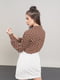 Блуза коричневая в горошек | 5547356 | фото 2