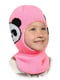 Шапка-шлем розовая с принтом | 5548471