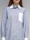 Рубашка сине-белая с принтом | 5324723 | фото 7