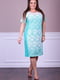 Платье бирюзовое с цветочным узором | 5560469 | фото 2