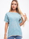 Блуза біло-блакитна в смужку | 5553615