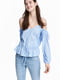 Блуза блакитна в смужку | 5567975 | фото 3
