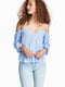 Блуза блакитна в смужку | 5567975 | фото 4
