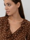 Блуза коричнева в горошок | 5551348 | фото 3