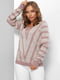 Пуловер розово-кофейного цвета в полоску | 5579827