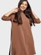 Платье коричневого цвета с лампасом | 5603044