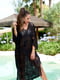 Платье пляжное черное с однотонным орнаментом | 5601539