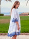 Туника пляжная бело-голубого цвета с орнаментом | 5601229 | фото 2