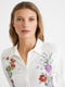 Рубашка белая с цветочным принтом | 5604502 | фото 3