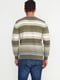 Пуловер оливкового цвета в полоску | 5610296 | фото 2