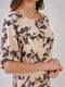 Сукня бежевого кольору з квітковим принтом | 5609553 | фото 3