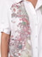 Рубашка белая с цветочным принтом | 5117542 | фото 4