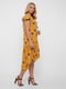 Сукня гірчичного кольору у квітковий принт | 5483532 | фото 2