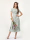 Сукня м'ятного кольору в квітковий принт | 5621041 | фото 3