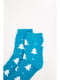 Шкарпетки блакитного кольору в принт | 5569023 | фото 3