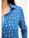 Блуза синяя в цветочный принт | 5624902 | фото 4