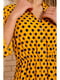 Платье горчичного цвета в горошек | 5625076 | фото 4