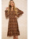Сукня коричнева в квітковий принт | 5625084 | фото 2