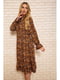 Сукня коричнева в квітковий принт | 5625084 | фото 3