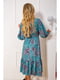 Платье бирюзовое в цветочный принт | 5625087 | фото 4