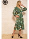 Платье цвета хаки в цветочный принт | 5625088 | фото 2
