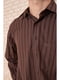 Рубашка коричневая в полоску | 5625135 | фото 5