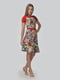 Сукня червона з квітковим принтом | 5625973 | фото 2