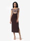 Платье коричневое с анималистическим принтом | 5626350 | фото 4