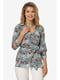 Блуза м'ятного кольору з квітковим принтом | 5626491 | фото 3