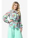 Блуза мятного цвета с цветочным принтом | 5626926 | фото 3
