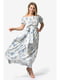 Платье белое с цветочным принтом | 5626963 | фото 3