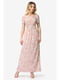 Платье цвета пудры с цветочным принтом | 5626990 | фото 4