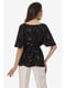 Блуза черная с цветочным принтом | 5627004 | фото 4