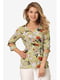 Блуза оливкового цвета с цветочным принтом | 5627054