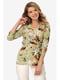 Блуза оливкового цвета с цветочным принтом | 5627054 | фото 2