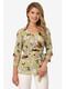 Блуза оливкового цвета с цветочным принтом | 5627054 | фото 4