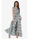 Сукня м'ятного кольору з квітковим принтом | 5627078 | фото 3