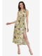 Платье оливкового цвета с цветочным принтом | 5627079