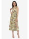 Платье оливкового цвета с цветочным принтом | 5627079 | фото 2