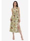 Платье оливкового цвета с цветочным принтом | 5627079 | фото 3