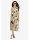 Платье оливкового цвета с цветочным принтом | 5627079 | фото 4