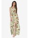 Платье оливкового цвета с цветочным принтом | 5627080