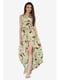 Платье оливкового цвета с цветочным принтом | 5627080 | фото 3